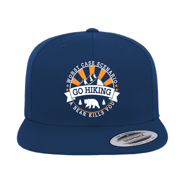 Hiking Worst Case Scenario Embroidered Flat Bill Cap